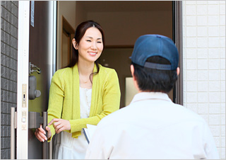 お客様宅へ到着、ご挨拶